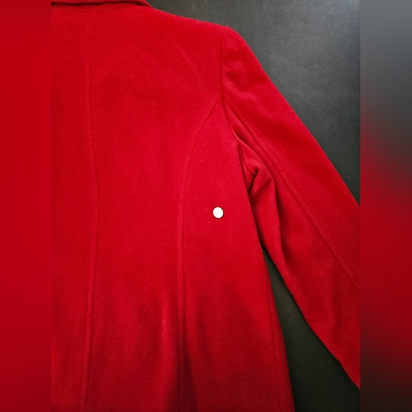 NWT - Anne Klein Wool Blend Red Pea Coat - Size XL - Picture 13 of 14